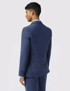 Anzugjacke mit Mikro-Karo-Performance-Slim-Fit-Optik
