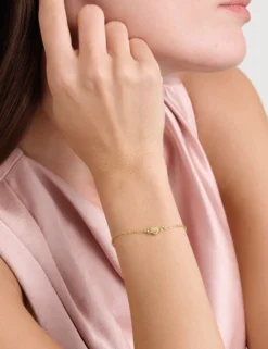 Armband aus massivem Mini-Herz-Ketten