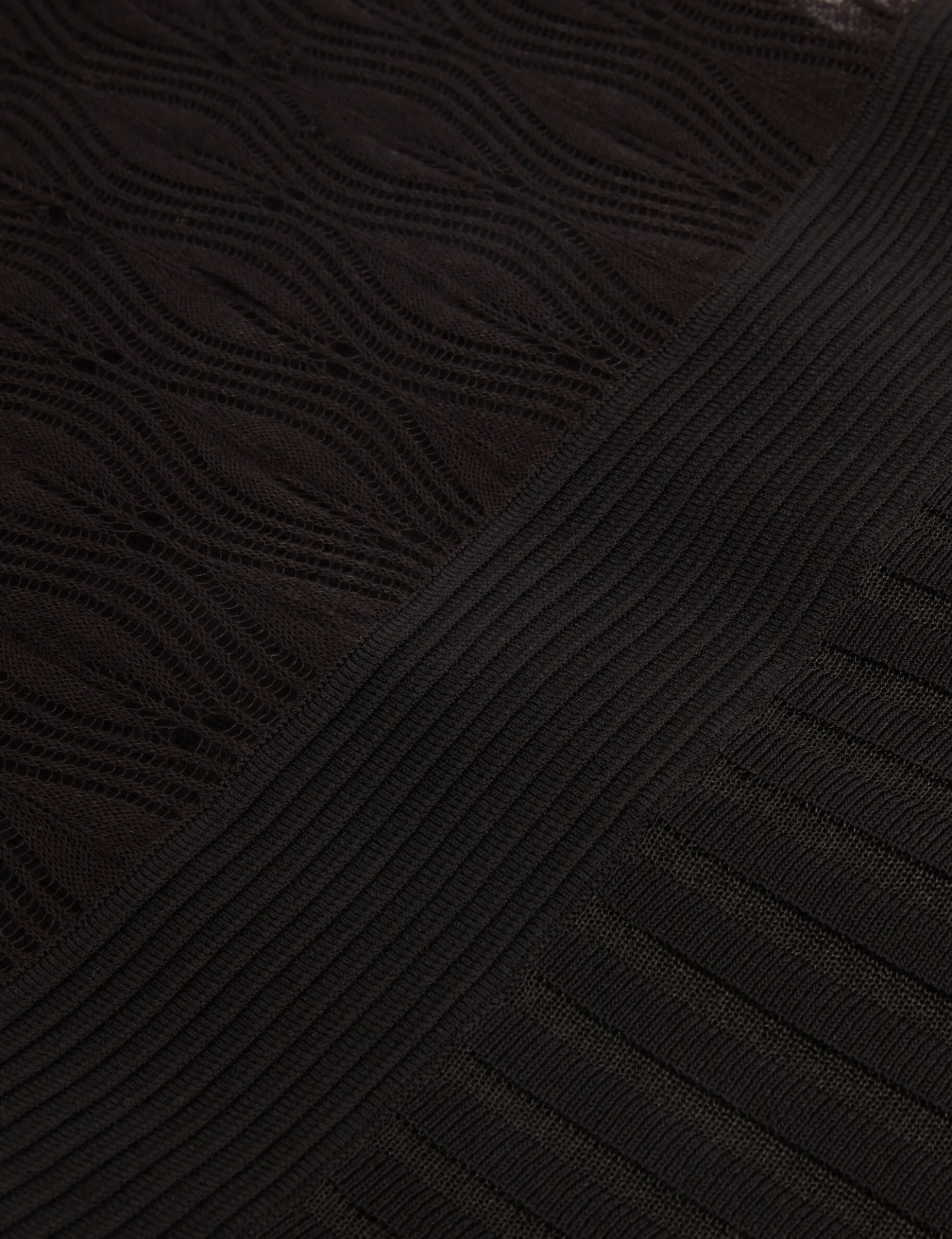 Asymmetrisches Midikleid aus Pointelle-Strick