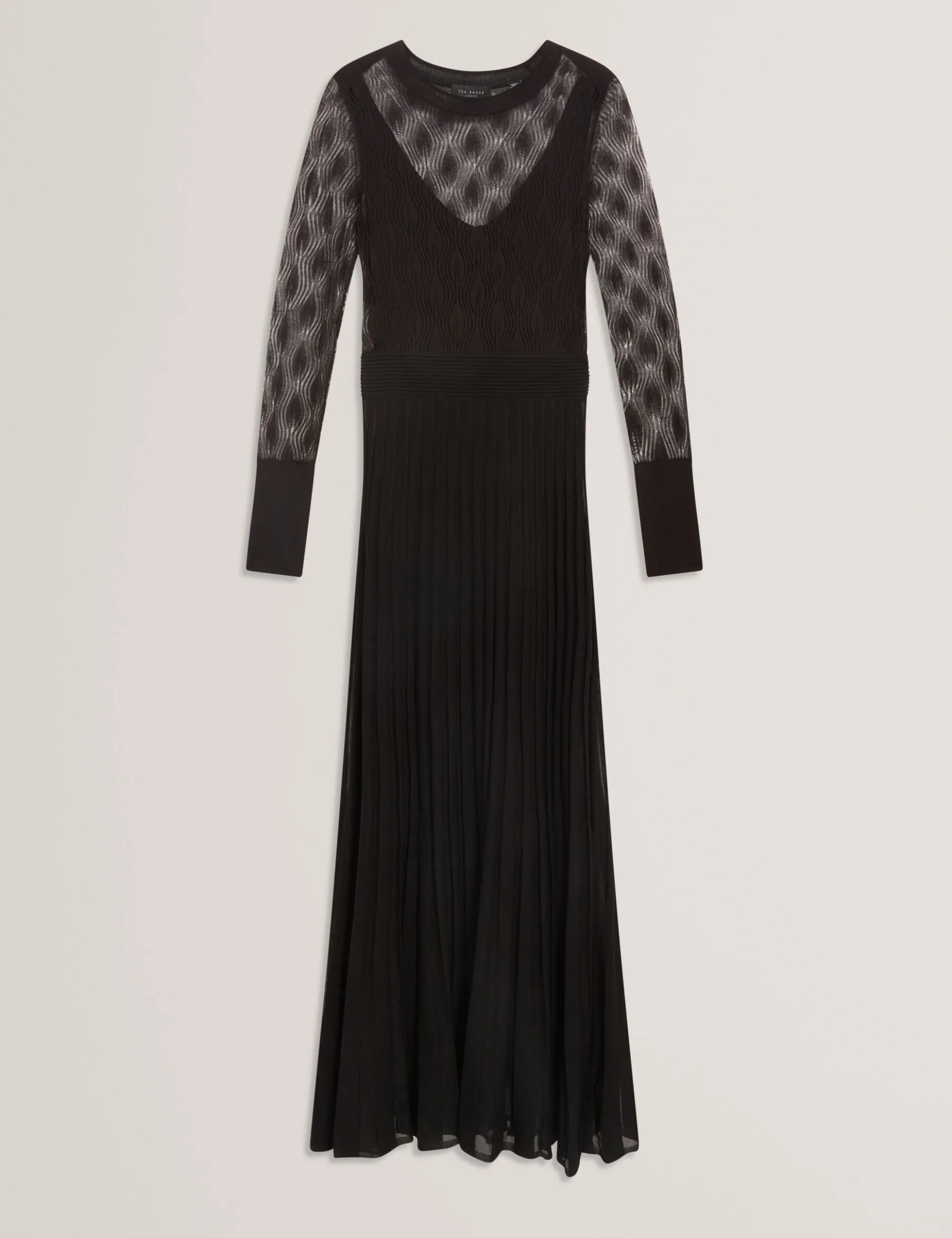 Asymmetrisches Midikleid aus Pointelle-Strick