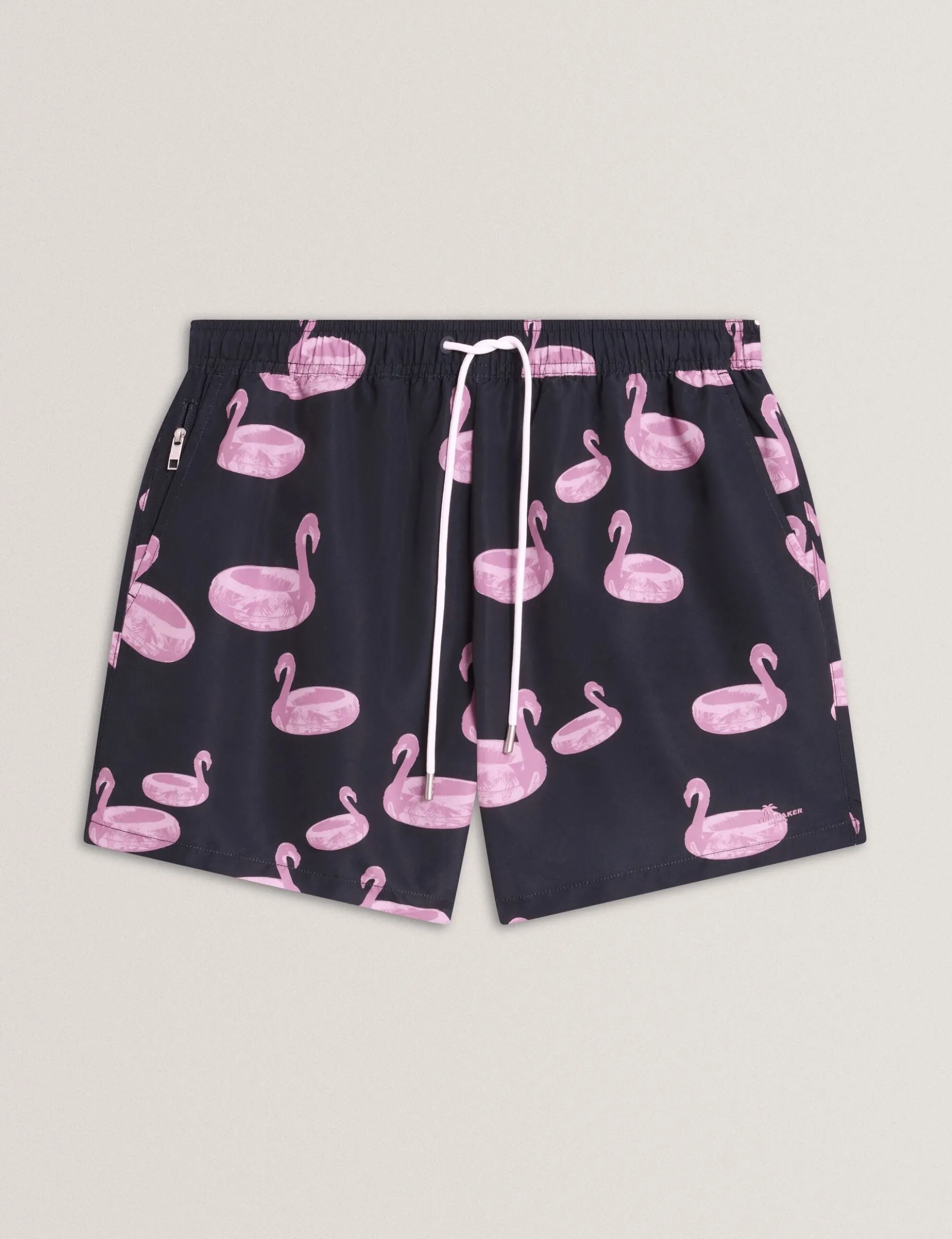Badehose mit Flamingo-Print und Kordelzug