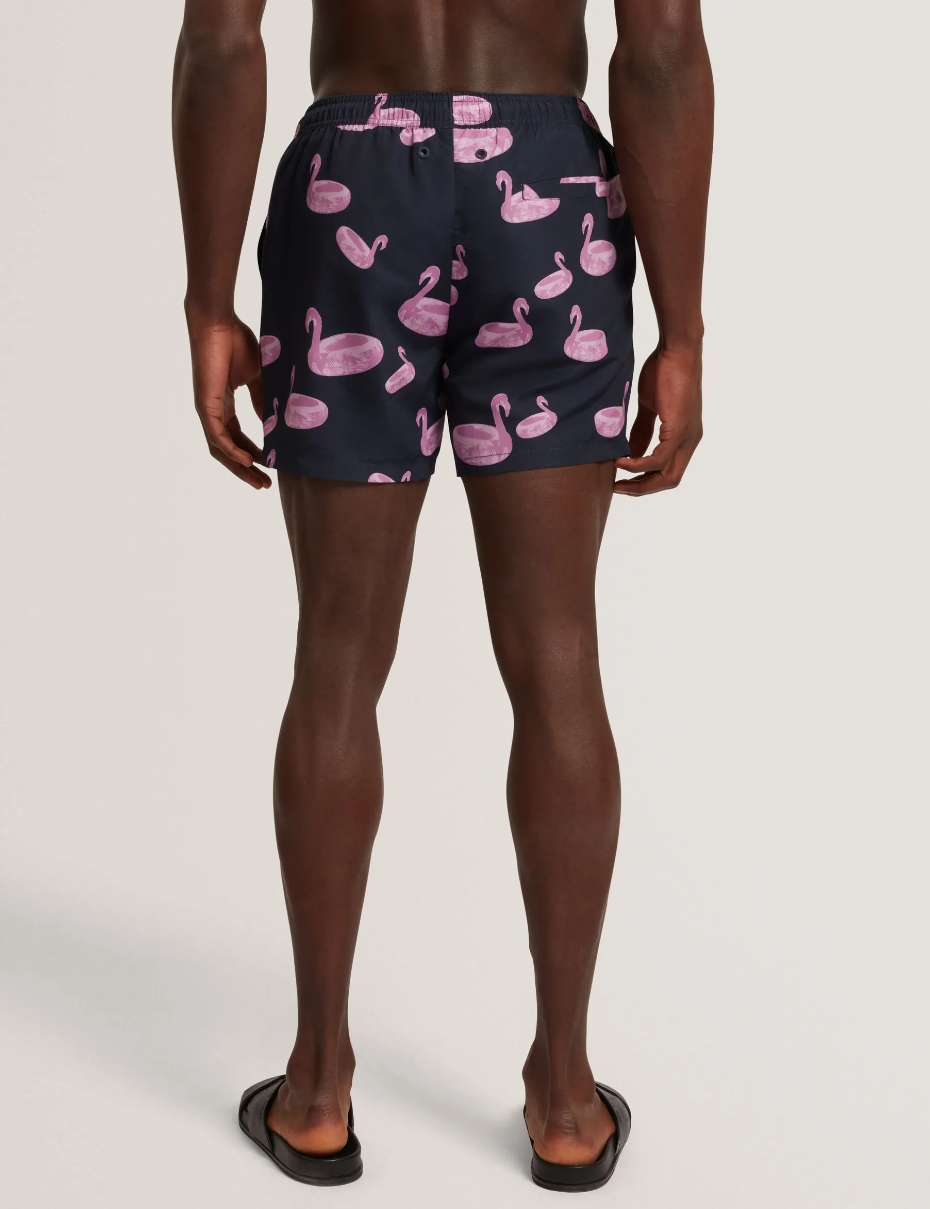 Badehose mit Flamingo-Print und Kordelzug