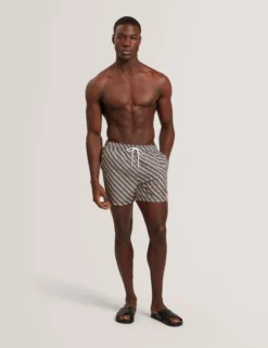 Badehose mit geometrischem Goldfischmuster