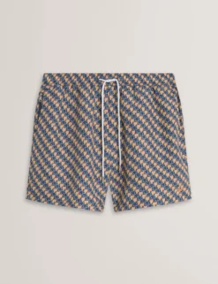 Badehose mit geometrischem Goldfischmuster