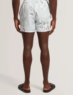 Badeshorts mit Palmenmuster, mittellang