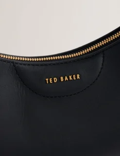 Baguette-Tasche aus Leder mit Gurtband