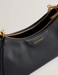 Baguette-Tasche aus Leder mit Gurtband