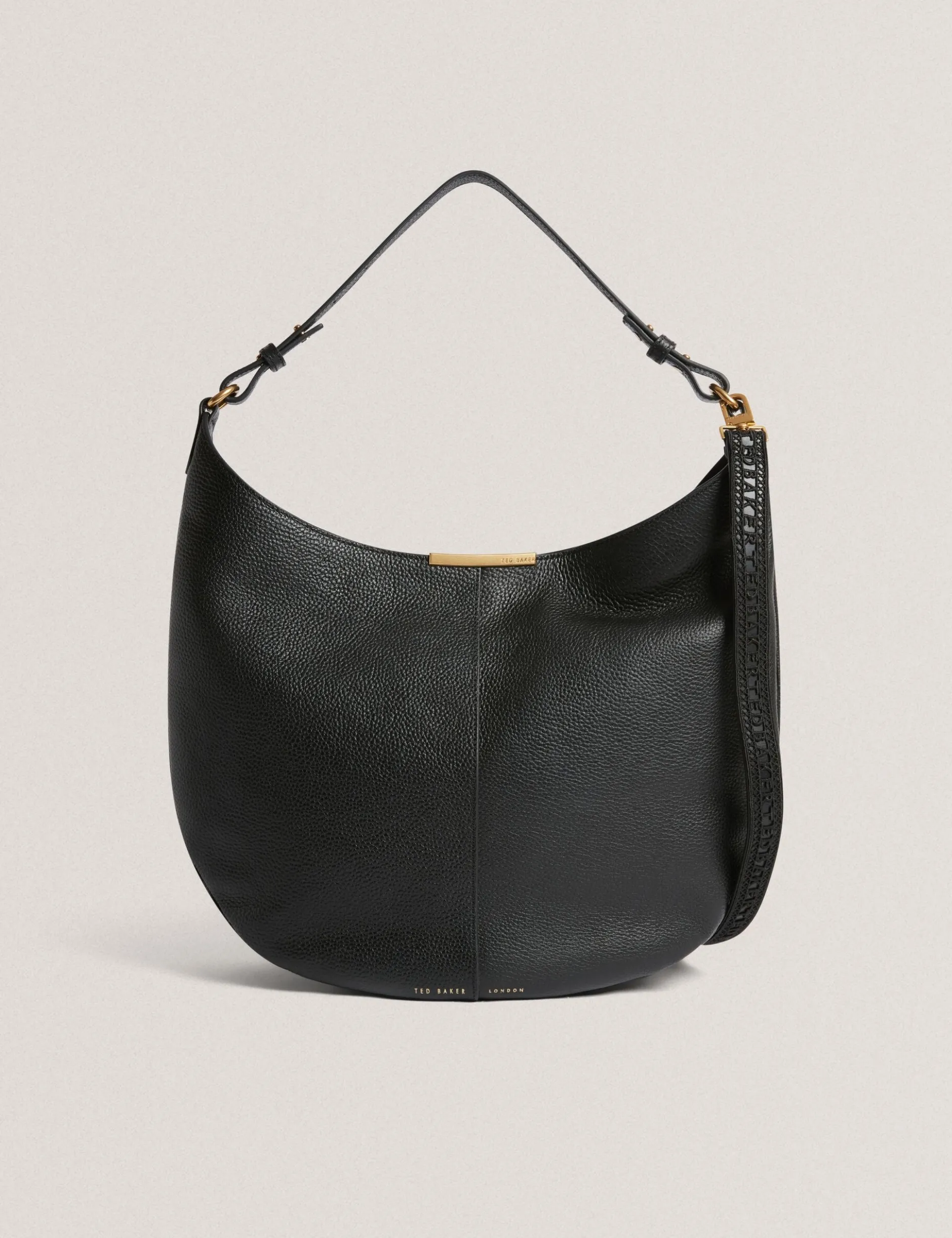 Bar Detail Slouchy Leder Hobo Bag