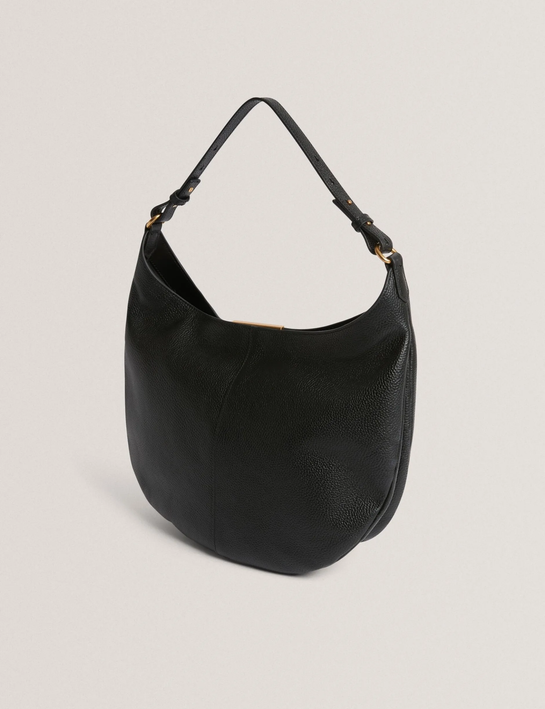 Bar Detail Slouchy Leder Hobo Bag