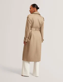 Baumwoll-Midi-Trenchcoat mit Gürtel