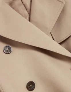 Baumwoll-Midi-Trenchcoat mit Gürtel