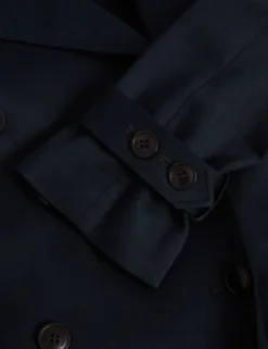 Baumwoll-Midi-Trenchcoat mit Gürtel