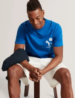 Baumwoll-T-Shirt mit Blumenlogo