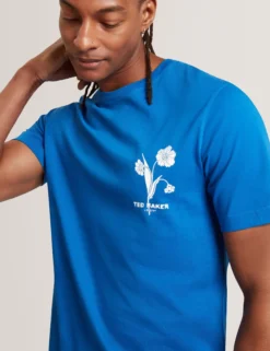 Baumwoll-T-Shirt mit Blumenlogo