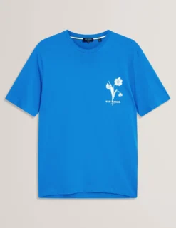 Baumwoll-T-Shirt mit Blumenlogo