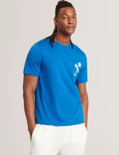 Baumwoll-T-Shirt mit Blumenlogo