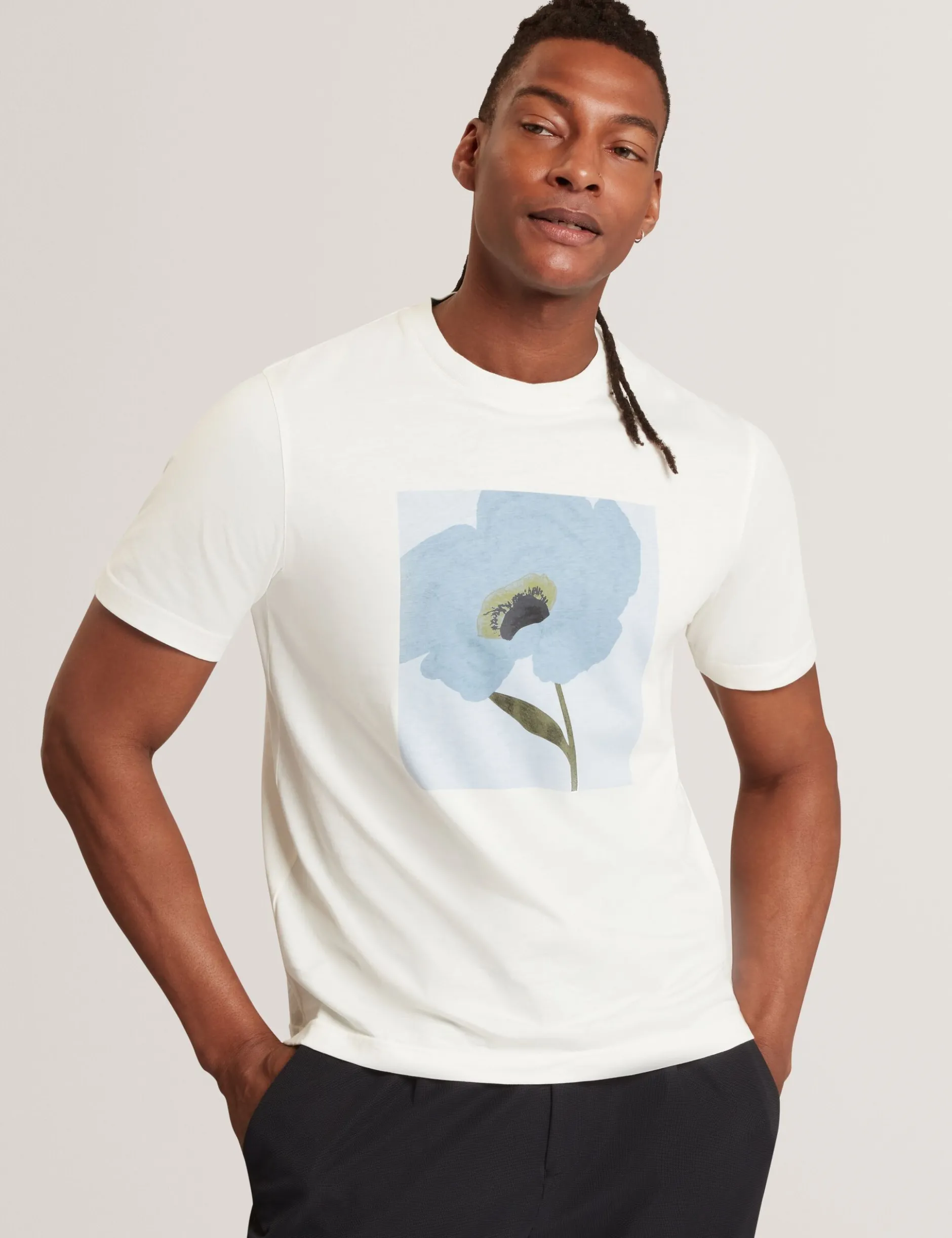 Baumwoll-T-Shirt mit Blumenmuster