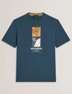 Baumwoll-T-Shirt mit doppeltem Blumenmuster