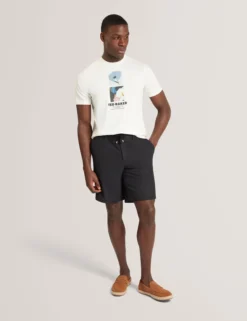 Baumwoll-T-Shirt mit doppeltem Blumenmuster