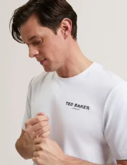 Baumwoll-T-Shirt mit Flamingo-Rückengrafik