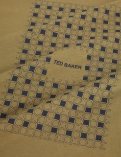 Baumwoll-T-Shirt mit Fliesenmuster und Rundhalsausschnitt