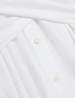 Baumwoll-Wickelkleid mit Cut-Outs, Midi-Länge, Hemdbluse