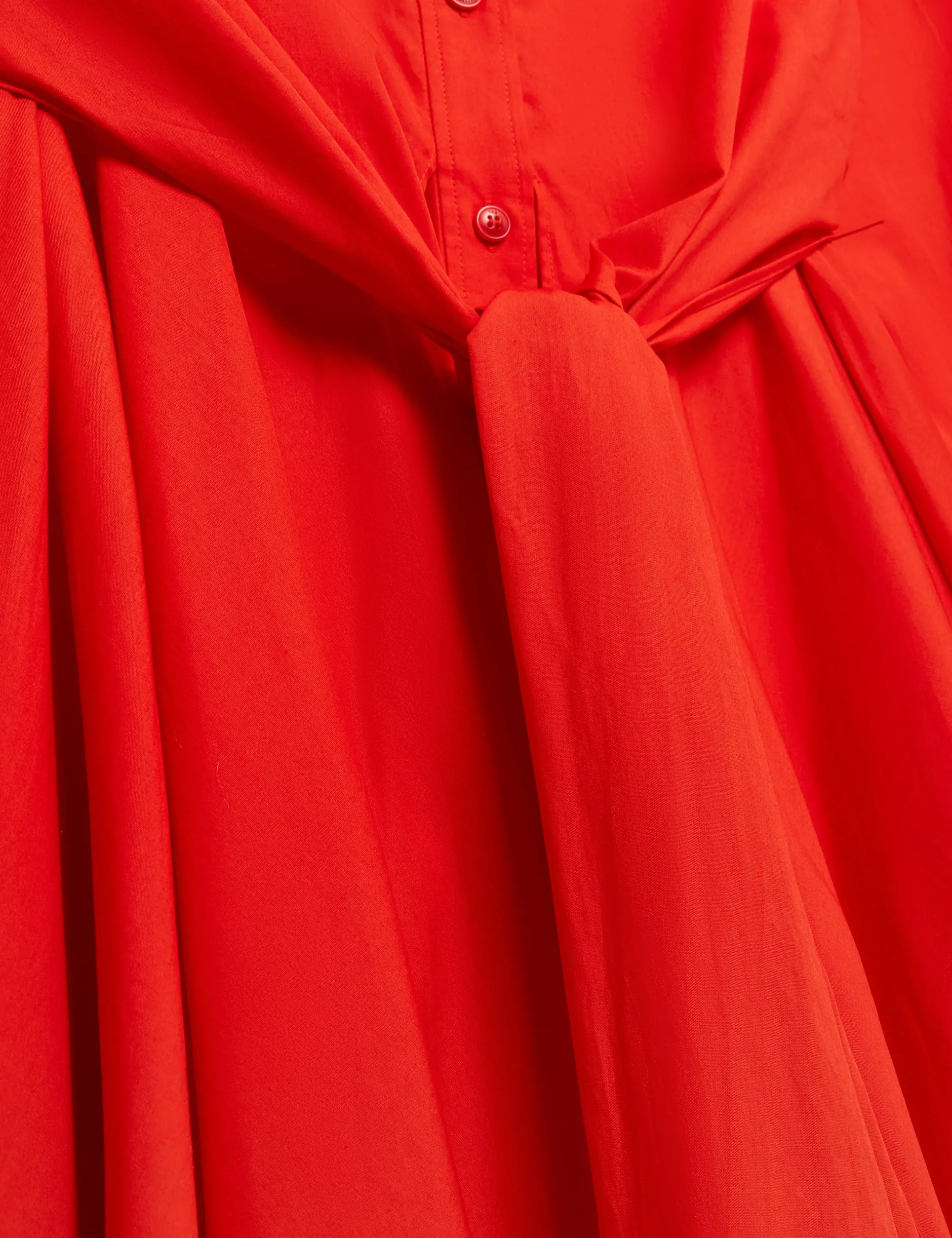 Baumwoll-Wickelkleid mit Cut-Outs, Midi-Länge, Hemdbluse