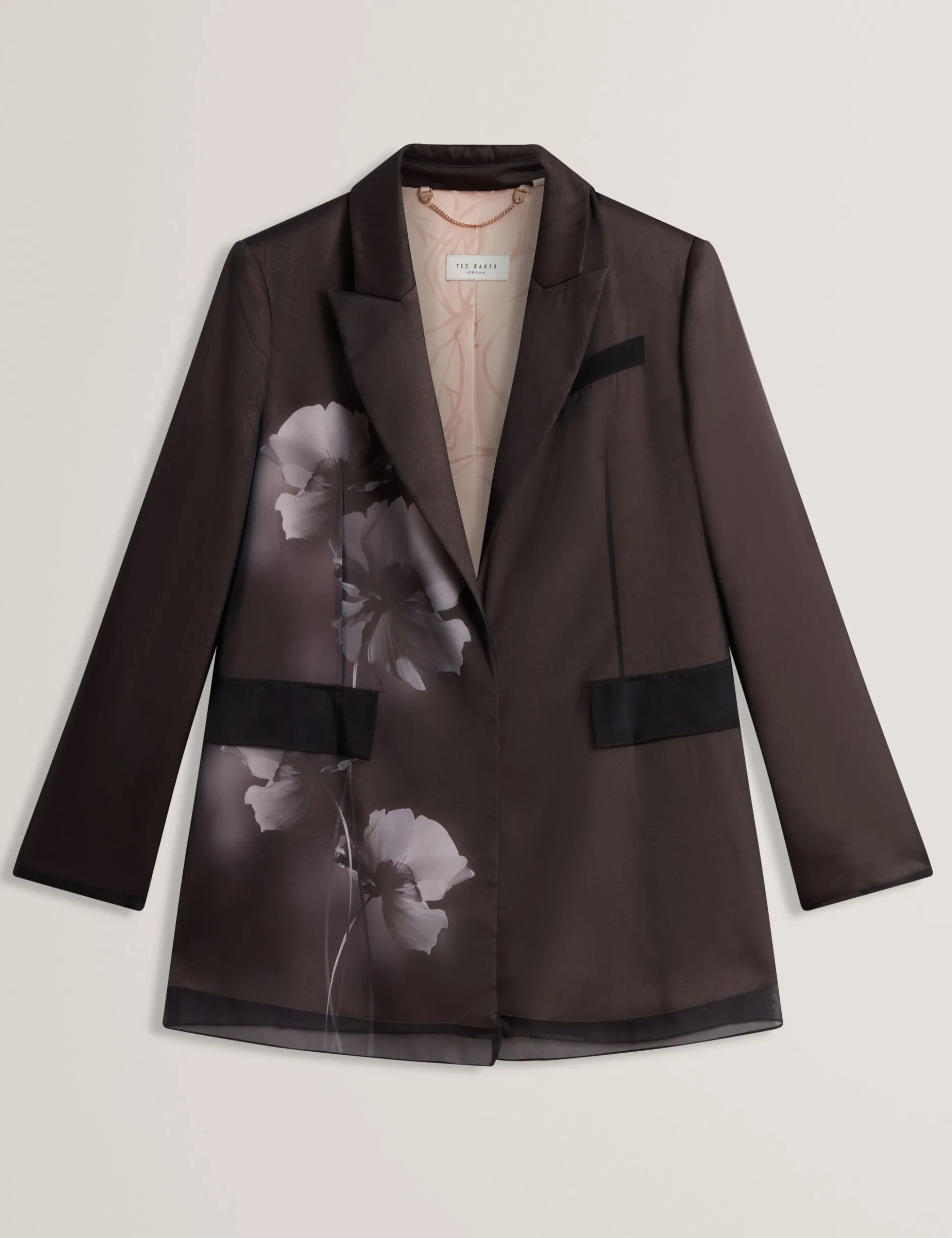 Blazer mit floralem Organza-Überzug