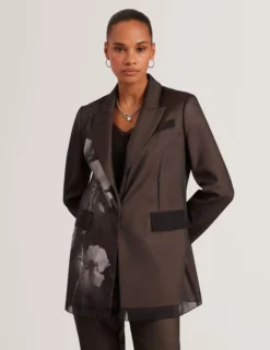 Blazer mit floralem Organza-Überzug
