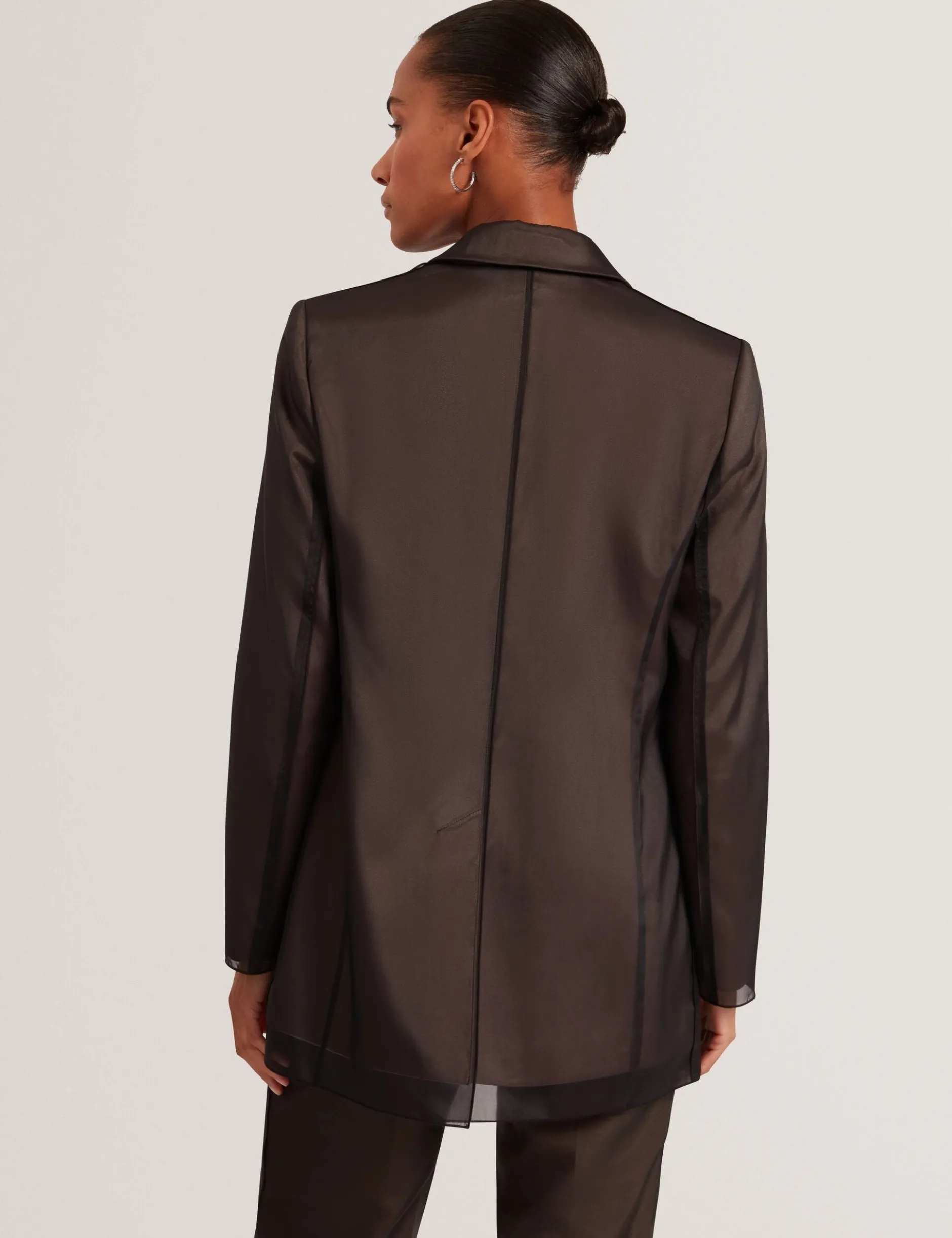 Blazer mit floralem Organza-Überzug