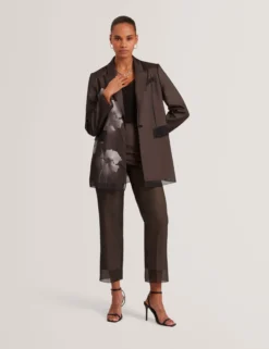 Blazer mit floralem Organza-Überzug