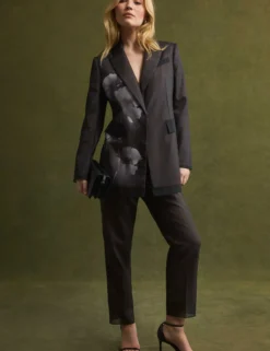 Blazer mit floralem Organza-Überzug