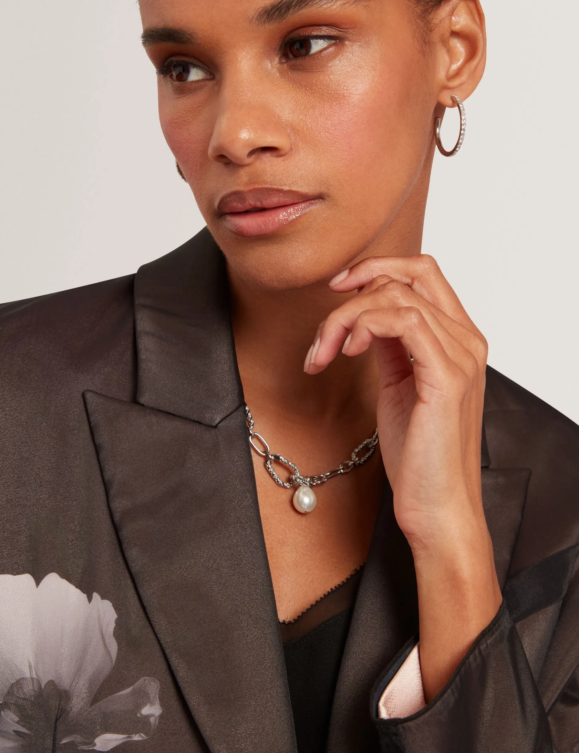 Blazer mit floralem Organza-Überzug