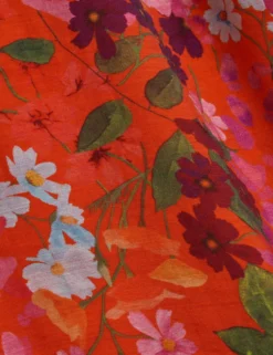 Bluse mit Blütenmuster und Puffärmeln