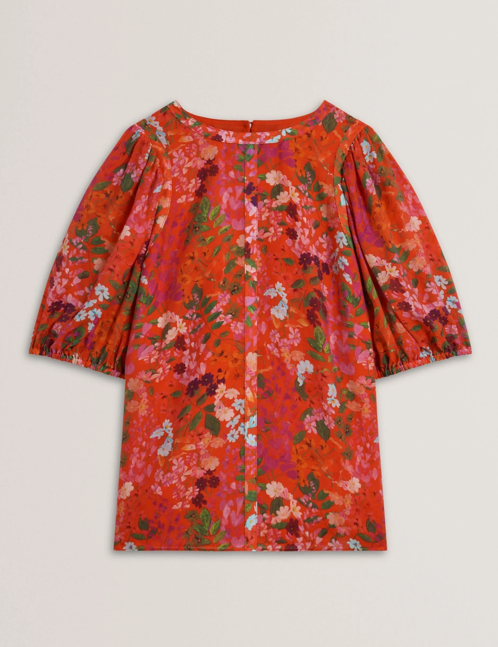 Bluse mit Blütenmuster und Puffärmeln
