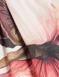 Bluse mit Printdetails, Wickeloptik und langen Ärmeln