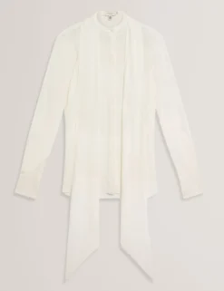 Bluse mit Schleifenkragen und langen Ärmeln