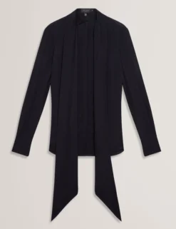 Bluse mit Schleifenkragen und langen Ärmeln