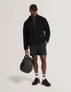 Borg Fleece-Trainingsjacke mit Reißverschluss