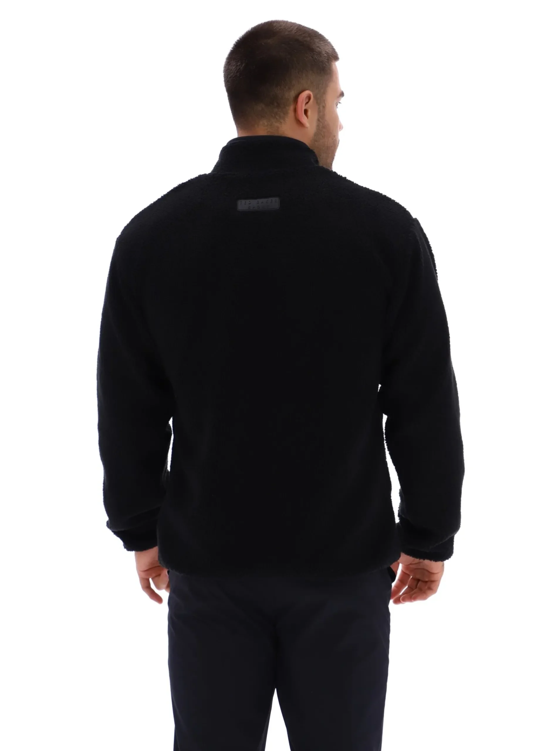 Borg Fleece-Trainingsjacke mit Reißverschluss