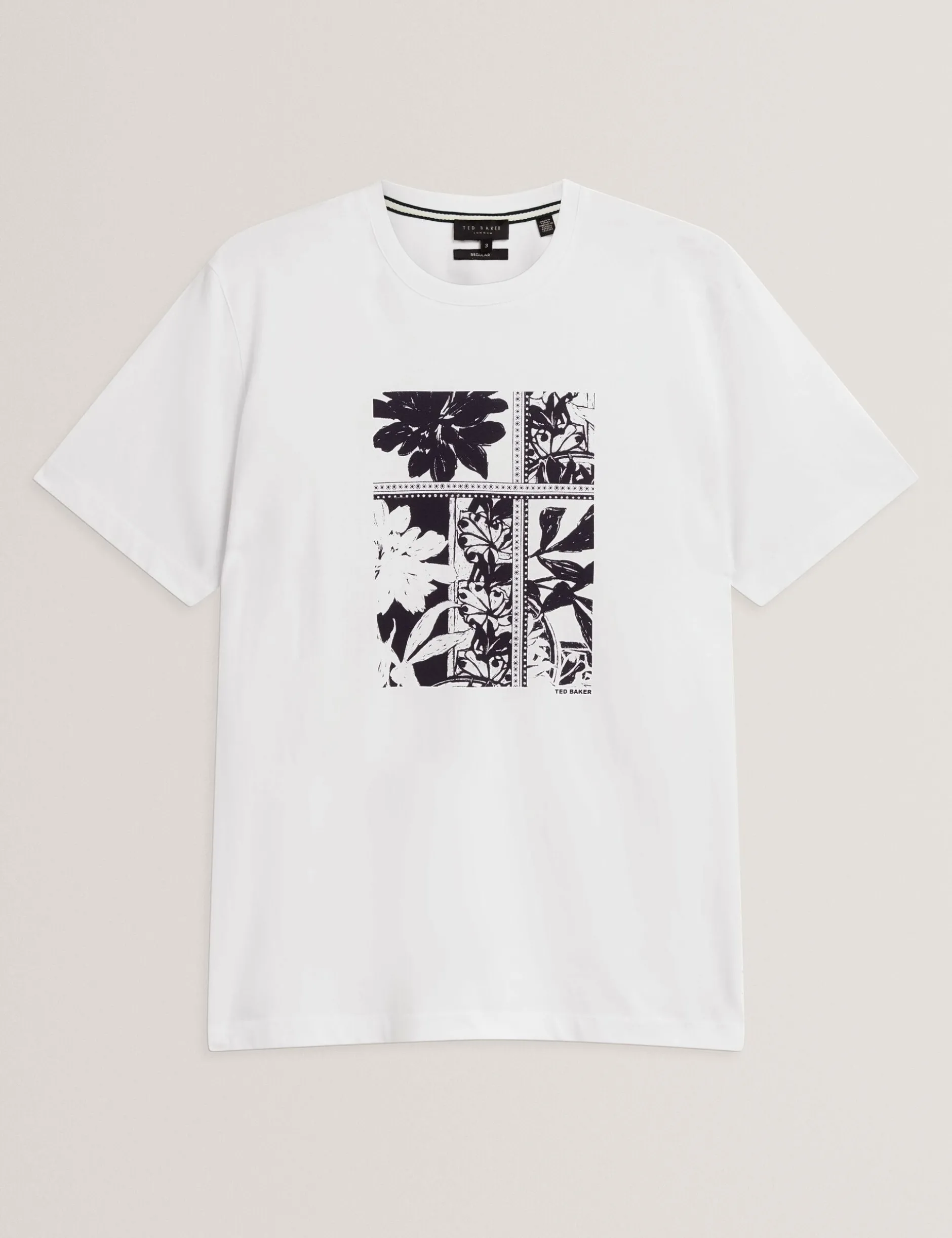 Botanisches Grafik-T-Shirt mit Rundhalsausschnitt