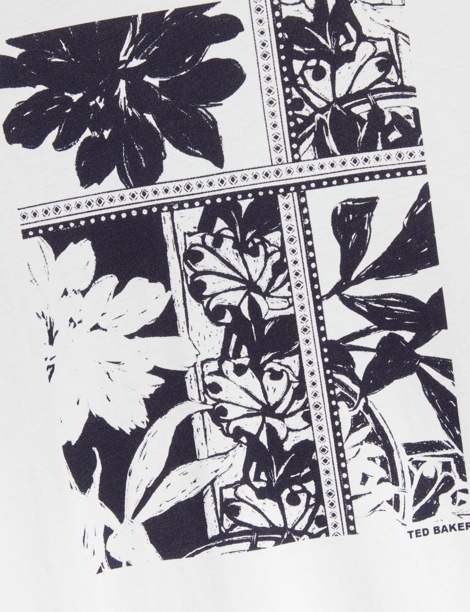 Botanisches Grafik-T-Shirt mit Rundhalsausschnitt