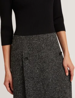 Bouclé-Midikleid mit Illusionseffekt und Stricktop