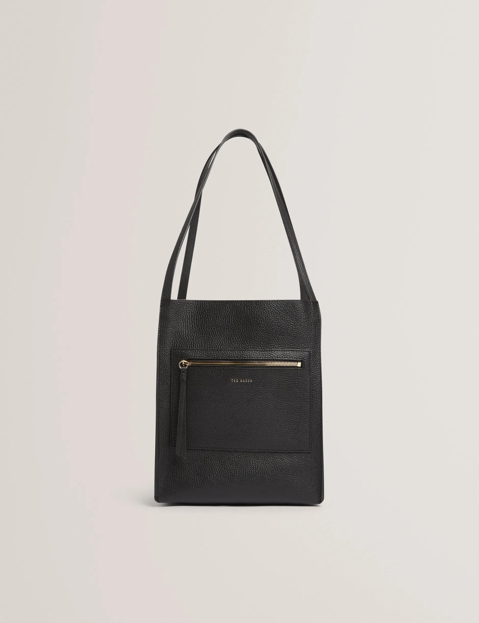 Boxy Tote Bag aus weichem Leder mit Reißverschlusstasche