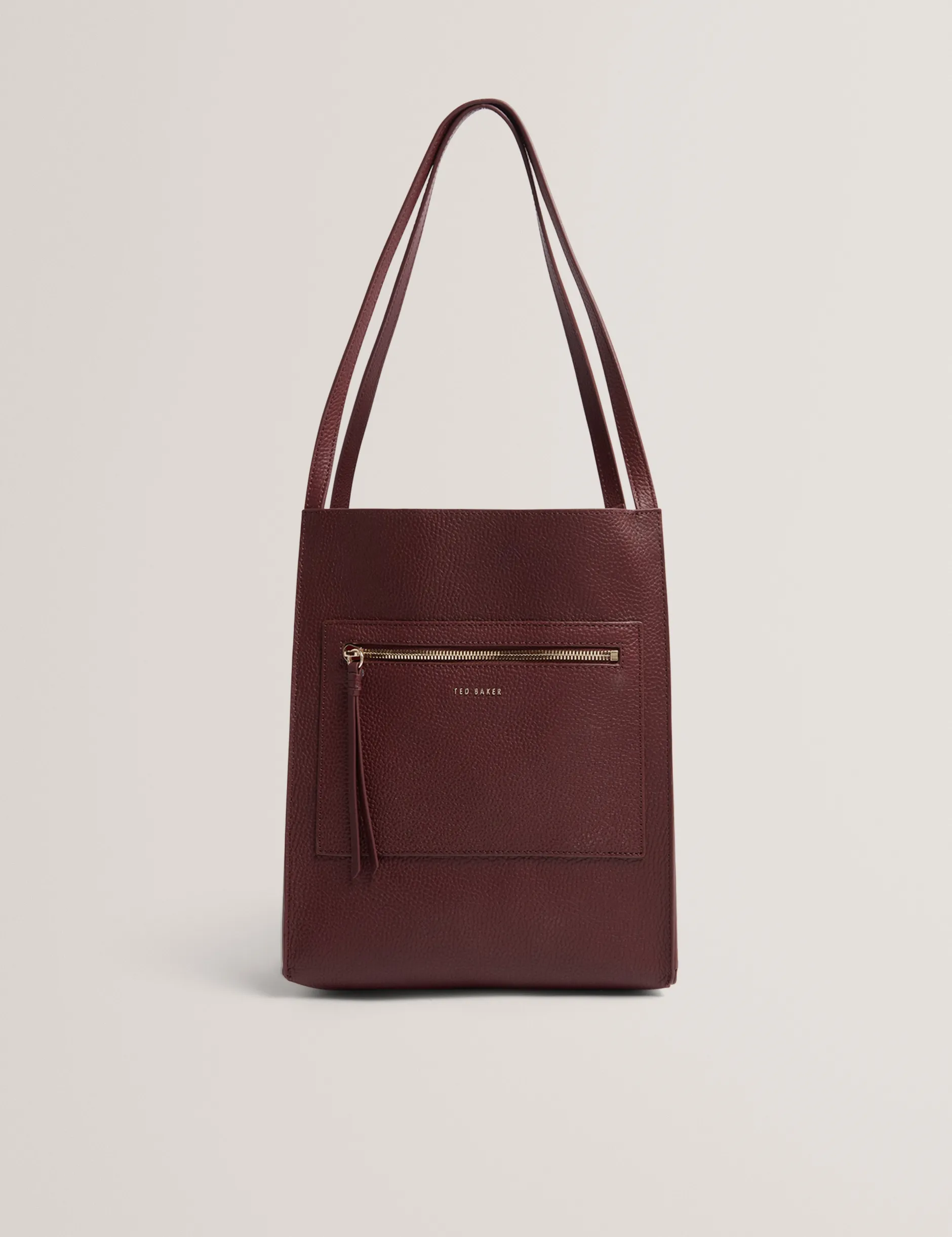 Boxy Tote Bag aus weichem Leder mit Reißverschlusstasche