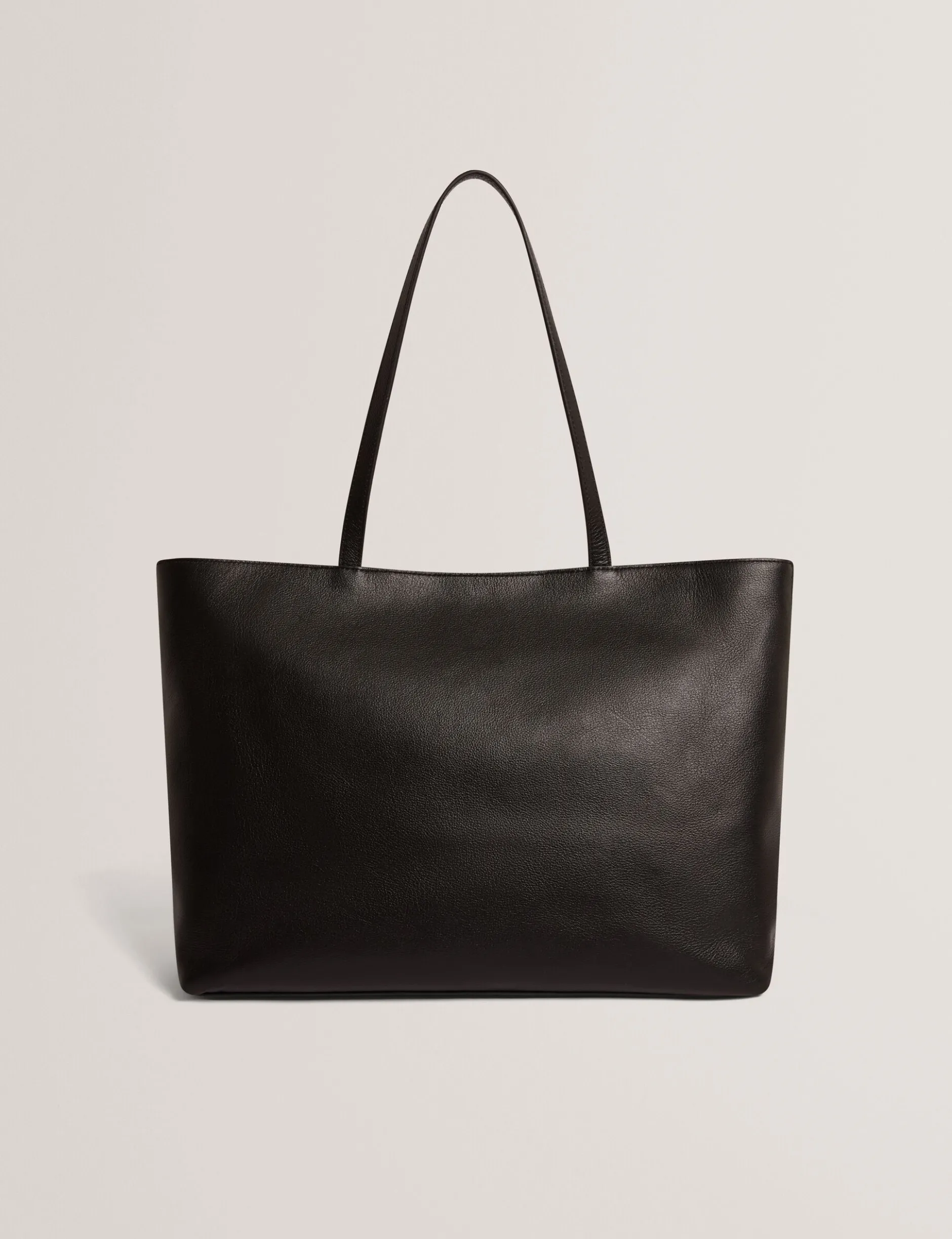 Breite Tragetasche aus genarbtem Leder