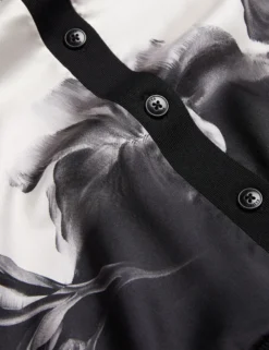 Cardigan mit einfarbigem Print und gewebter Vorderseite