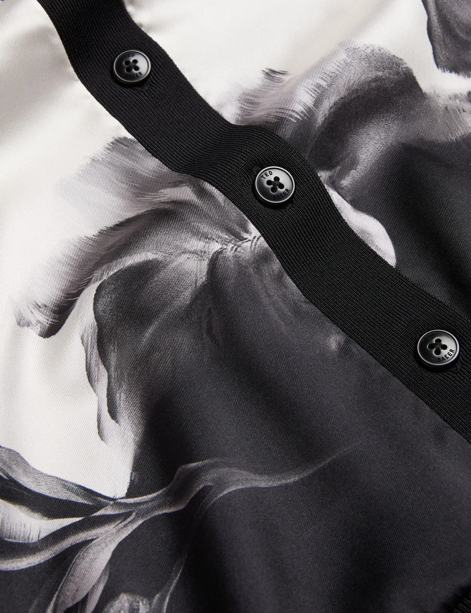 Cardigan mit einfarbigem Print und gewebter Vorderseite