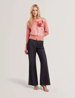 Cardigan mit Rosenprint und Webfront