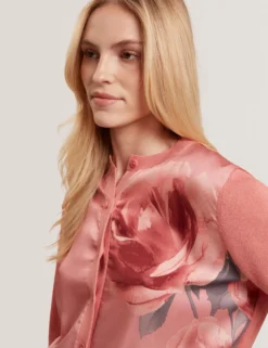 Cardigan mit Rosenprint und Webfront